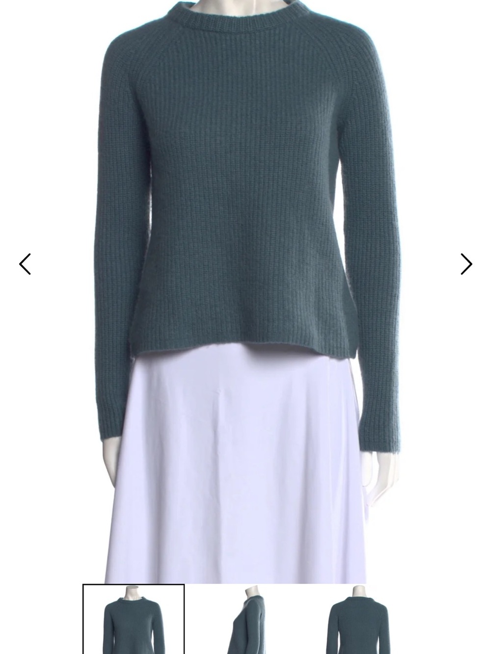 Jenni Kayne Teal Ribbed Crewneck Sweater